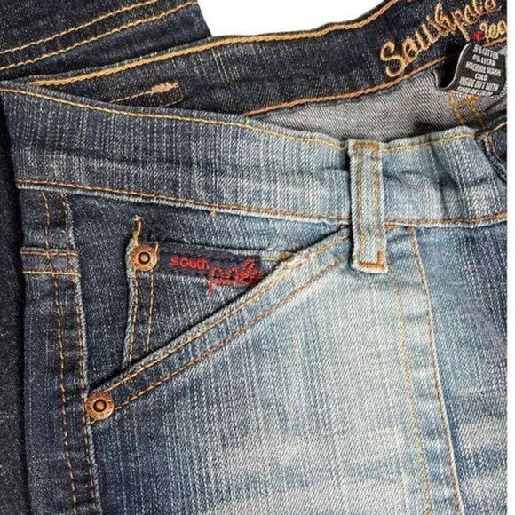 South pole Distressed Cropped Straight Leg Denim‎ Jeans Size 7 - Picture 4 of 8